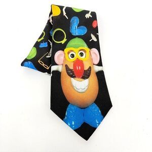 WallyWear Mr Potato Head Necktie VTG Novelty Character Black One Size Fun Quirky